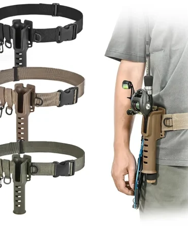 Portable rod holder fishing gear accessory with adjustable waist fishing rod insertion device fishing accessories tool outdoor