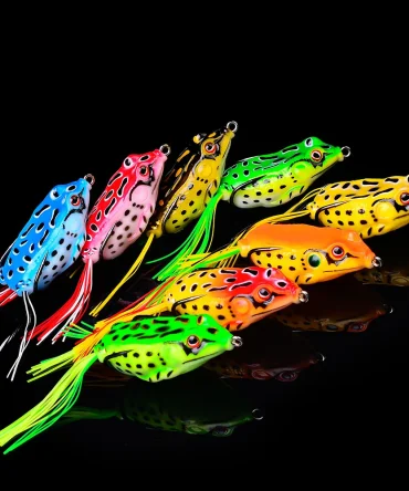 1 Pcs 5G 8.5G 13G 17.5G Frog Lure Soft Tube Bait Plastic Fishing Lure with Fishing Hooks Topwater Ray Frog Artificial 3D Eyes 2