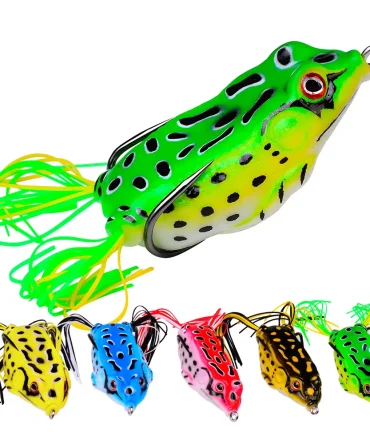 1 Pcs 5G 8.5G 13G 17.5G Frog Lure Soft Tube Bait Plastic Fishing Lure with Fishing Hooks Topwater Ray Frog Artificial 3D Eyes