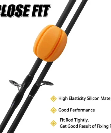 6pcs Silicone Fishing Rod Holder Ball Straps 5 Hole Lightweight Fishing Tackle Ties Organizer Storage Racks Fishing Accessories 2