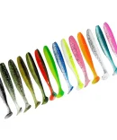 1-100pcs T Tail 70mm 90mm 120mm Shad Worm Soft Bait Artificial Bait Swimbait Bait Wobbler Soft Baits Silicone Fishing Sports