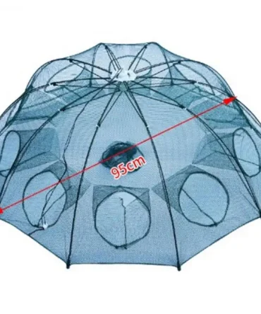 4-16 Hole Portable Automatic Hand Fishing Net Hexagon Fish Network Casting Nets Crayfish Shrimp Catcher Tank Trap Cage Mesh Tool