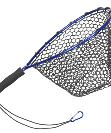 Soft Silicone Fish Net Aluminium Alloy Pole Fishing Tools Small Mesh Foldable Landing Net Pole Casting Network Trap Fishing Net