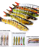 13.28cm/19g Wobbler Fishing Lure Multi Jointed 8 Segments Artificial Hard Bait Swimbait Plastic Fishing Tackle For Bass Pike