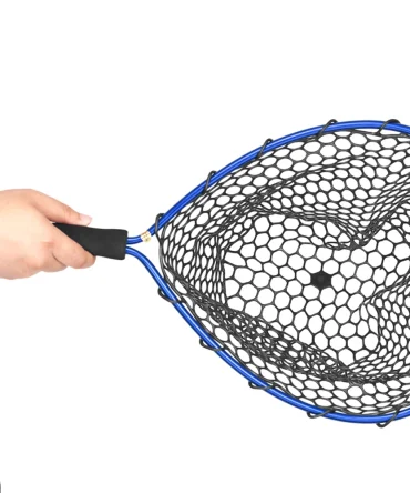 Soft Silicone Fish Net Aluminium Alloy Pole Fishing Tools Small Mesh Foldable Landing Net Pole Casting Network Trap Fishing Net 2