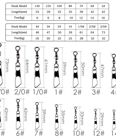 50Pcs/ Box Brass Barrel Fishing Swivel Solid Rings Fishing Pin Line Connector Fishhook with Interlock Snap Swivels Tackle Tool 2